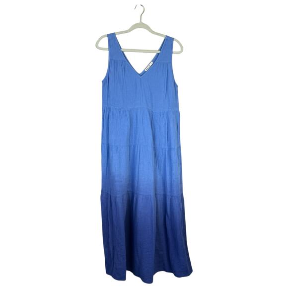 MARINE LAYER Corinne Sleeveless Double Cotton Maxi Dress Navy Dip Dye Small 2024 - Picture 3 of 10